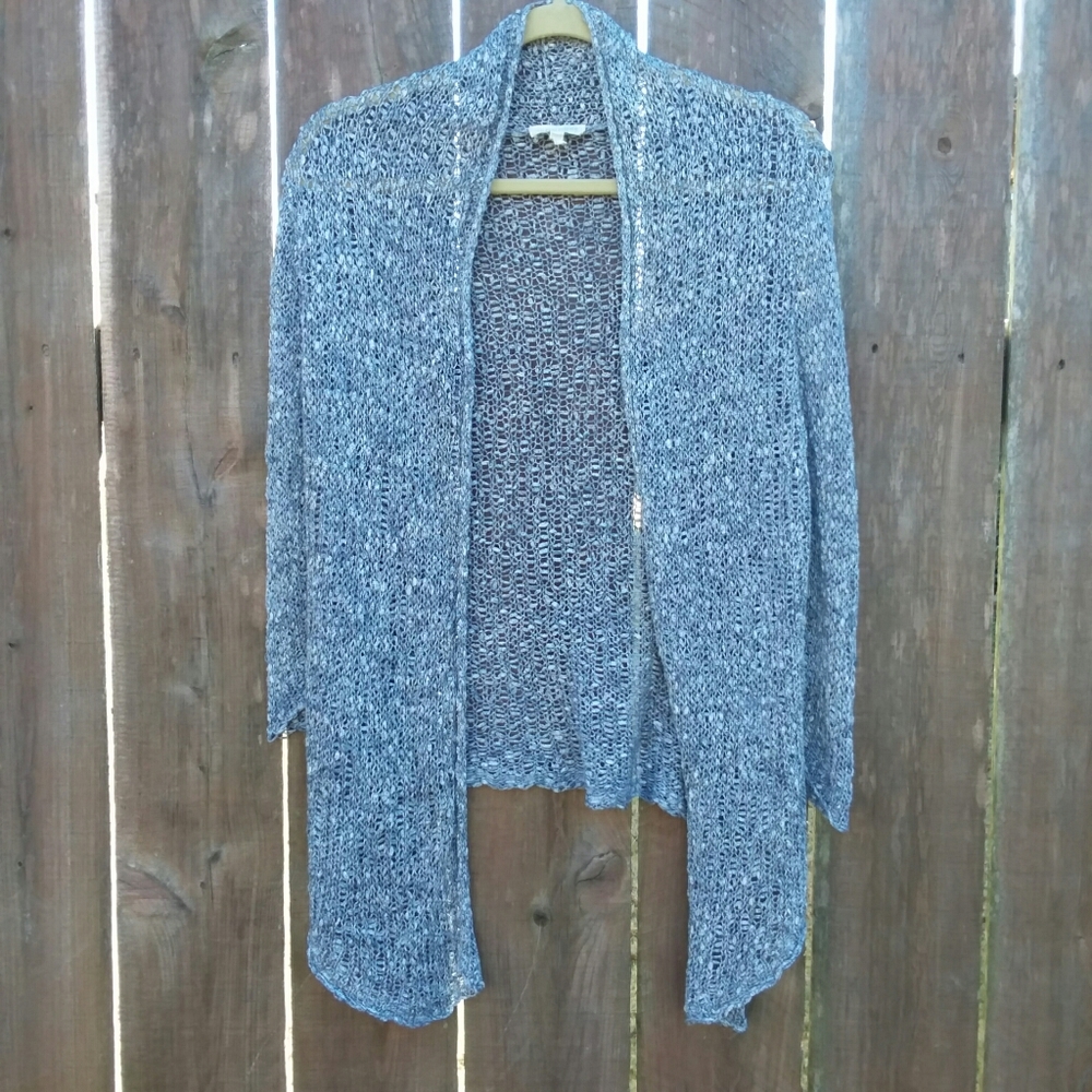 Eileen Fisher Open Waterfall Cardigan Gray Small